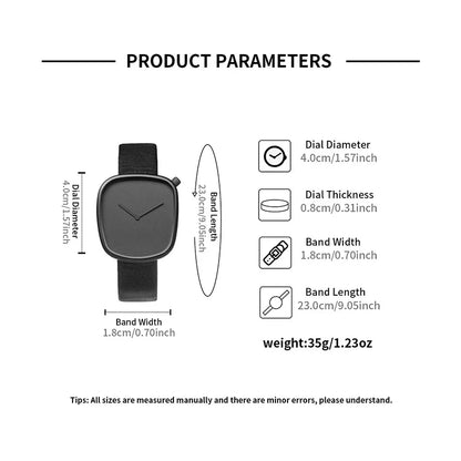 Watch Minimalist Men's Square Fashion Ultra thin Watch Minimalist Women's High Quality Elegant Quartz Watch Clock Gift