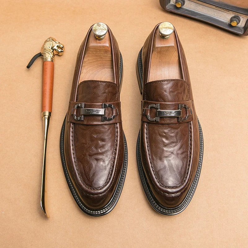 Classic Men's Dress Shoes Formal Oxford Leather Shoes For Men High Quality Casual Business Shoes Man Social Leather Loafer Male
