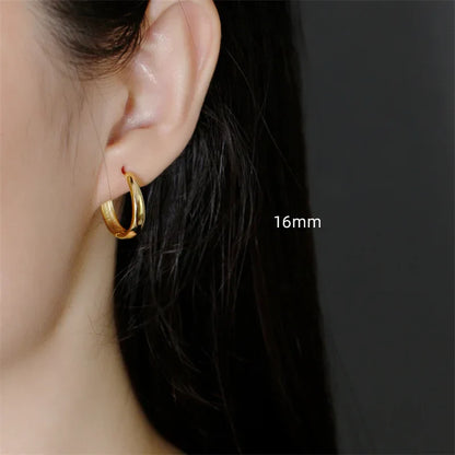 925 Sterling Silver Simple Statement Matte Large Huggies Hoop Earrings for Men Women Fine Gothic Punk Charms S925 Jewelry