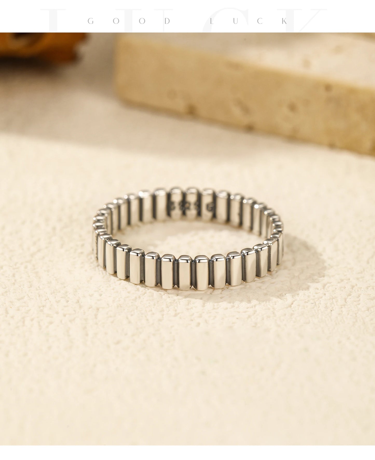925 Sterling Silver Vintage Exquisite Geometric Stackable Eternity Band Rings For Women Retro Daily Fine Jewelry Gifts