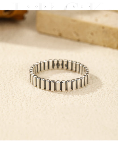 925 Sterling Silver Vintage Exquisite Geometric Stackable Eternity Band Rings For Women Retro Daily Fine Jewelry Gifts