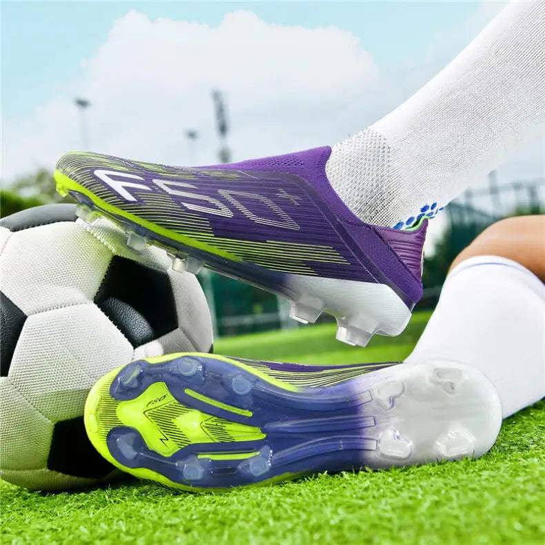 Men's High-Quality Non-Slip Football Boots High-Top Soccer Shoes Grass Cleats Futsal Sneakers for Indoor And Outdoor Matches