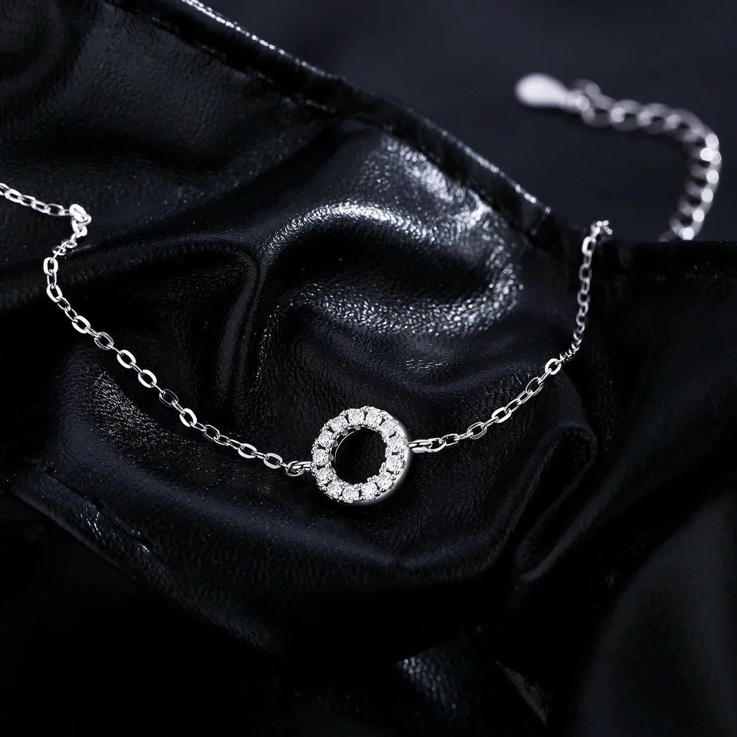 D Color Moissanite Bracelet 925 Sterling Silver Fashion Hallow Out Round Link Chain Bracelet For Women Fine Jewelry Gifts