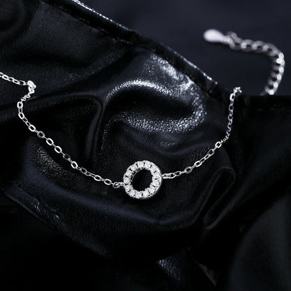 D Color Moissanite Bracelet 925 Sterling Silver Fashion Hallow Out Round Link Chain Bracelet For Women Fine Jewelry Gifts
