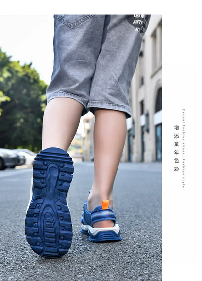 Summer Boys Closed-Toe Sandals Non-Slip Soft Sole Water Shoes for Beach Walking Outdoor Play Comfortable Kids Casual Sandals