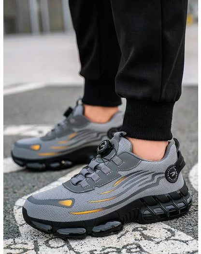 Men's Safety Work Shoes Anti-smash Anti-puncture Rotating Button Fashion Sport Boots Protective Security Men's Footwear