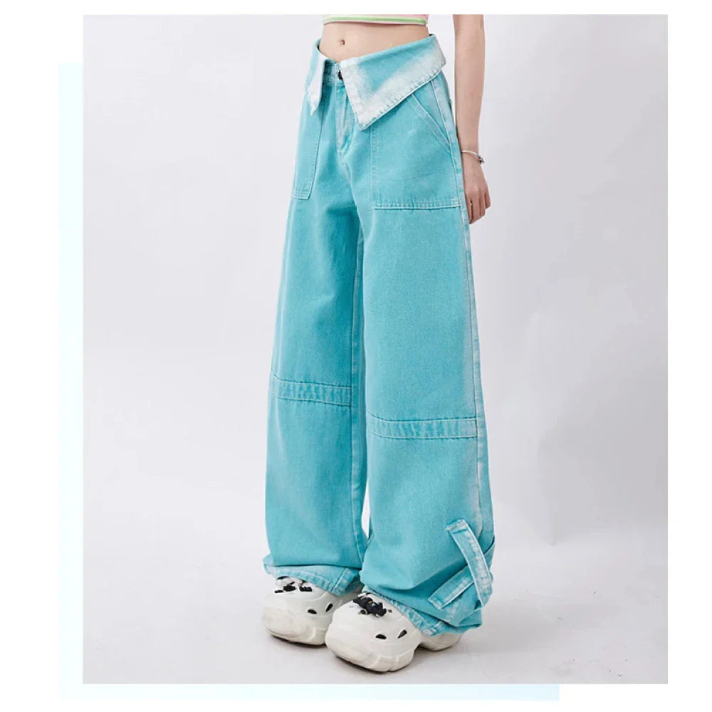 High Street Dopamine Wear Straight Wide Leg Pants