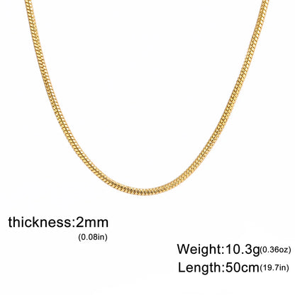 Round Snake Chain Necklace for Women Men Stainless Steel Link Chain 0.9mm 1.2mm 2mm Chains Choker Fashion Jewelry Gifts