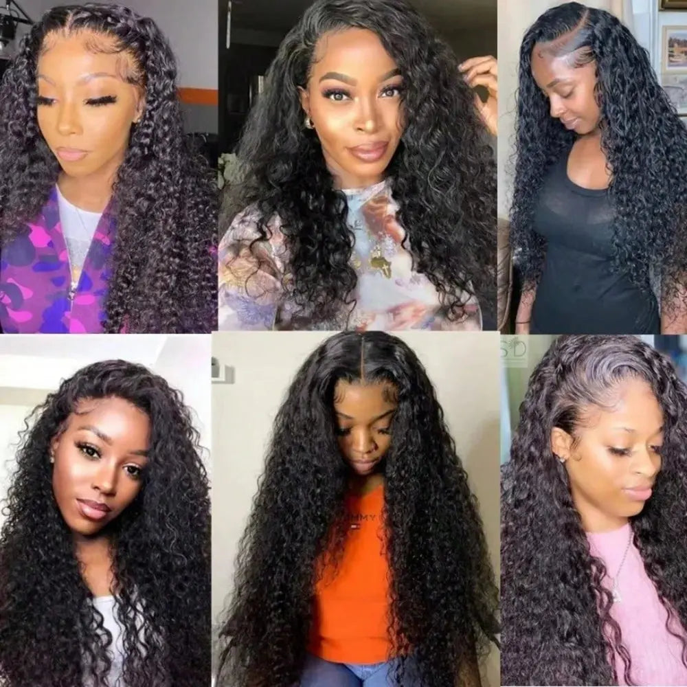 42 40 Inch 250% Density Jerry Curly 13x4 HD Lace Frontal Wig Glueless Pre Plucked Wet and Wavy Curly Human Hair Wig