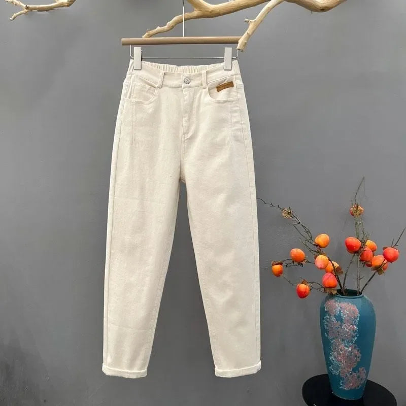 Casual High Waist Loose Fit Mom Jeans