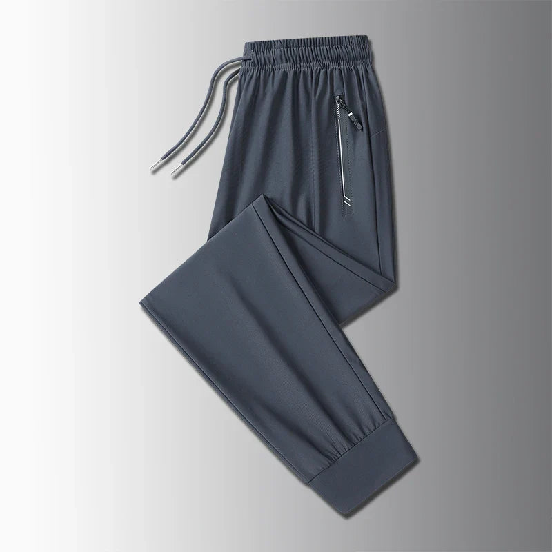 Running Pants Jogging Casual Summer Thin Elastic Sweatpants Quick Dry Ice Silk Straight Pants Sports Gym Breathable Men Trousers