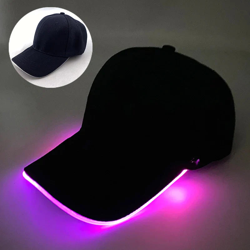 Hot LED Light Up Baseball Cap Neon Colorful Glowing Adjustable Sun Hats For Women Men Night Running Caps Travel Supplies