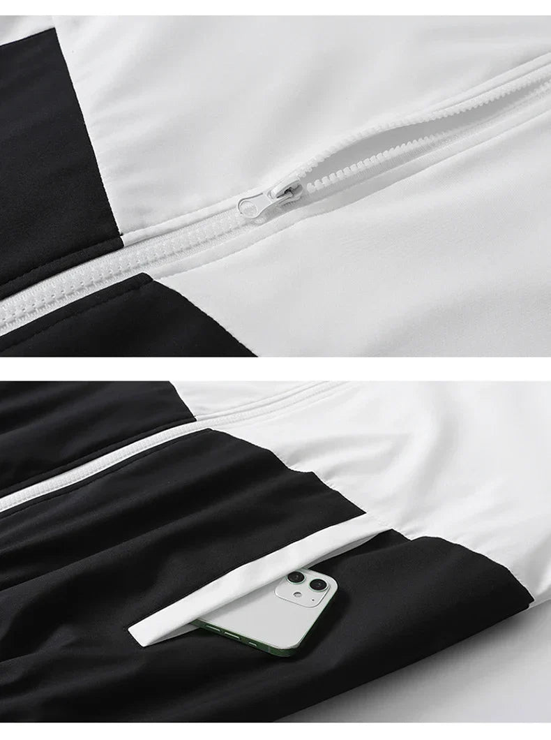 CHRLCK Men's Running Sportswear Suits Breathable Clothes Sports Joggers Training Gym Fitness Tracksuit Sets Men