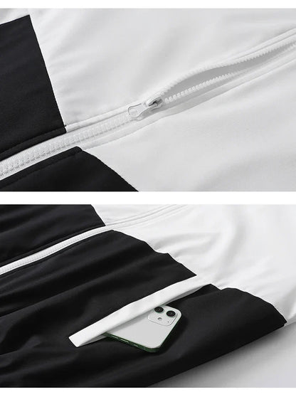 CHRLCK Men's Running Sportswear Suits Breathable Clothes Sports Joggers Training Gym Fitness Tracksuit Sets Men