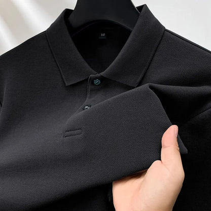 100% Cotton Polo Shirt, Four Seasons Universal  Leisure Long Sleeve, Breathable Lapels T-shirt, Perfect for Golf Sports Durable
