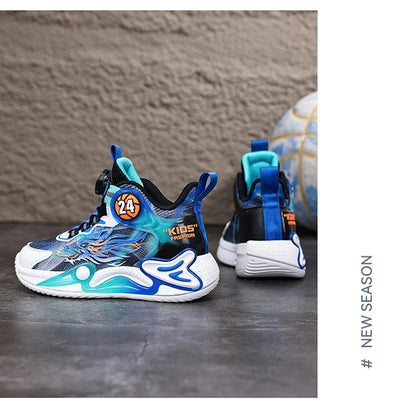Luxury Boy Sneaker 2025 New Fashion Outdoor Kids Basketball Shoes Soft Sole School Children Sports Shoes for Boy 4 To 12 Years