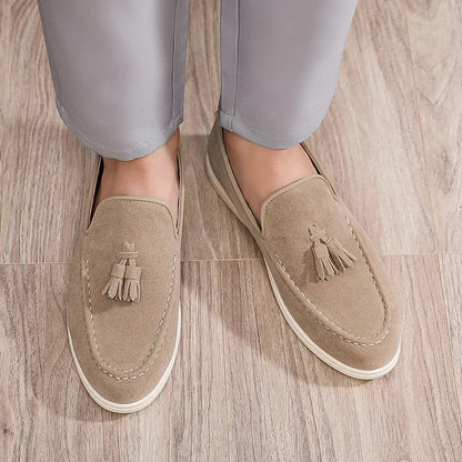 Unisex Lightweight Flat Bottom Tassel Casual Shoes Fashionable Versatile Large Size Men's Shoes Business Casual Slip-On Loafers