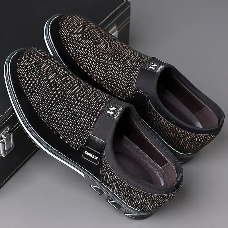 Men's Smart Casual Slip On Loafers With Assorted Colors, Dress Up Walking Shoes