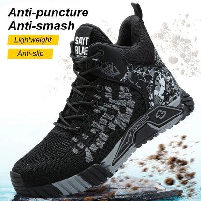 Indestructible Safety Shoes High Quality Men Steel Toe protective Safety Work Shoes Men anti-smash Puncture-Proof Safety Boots