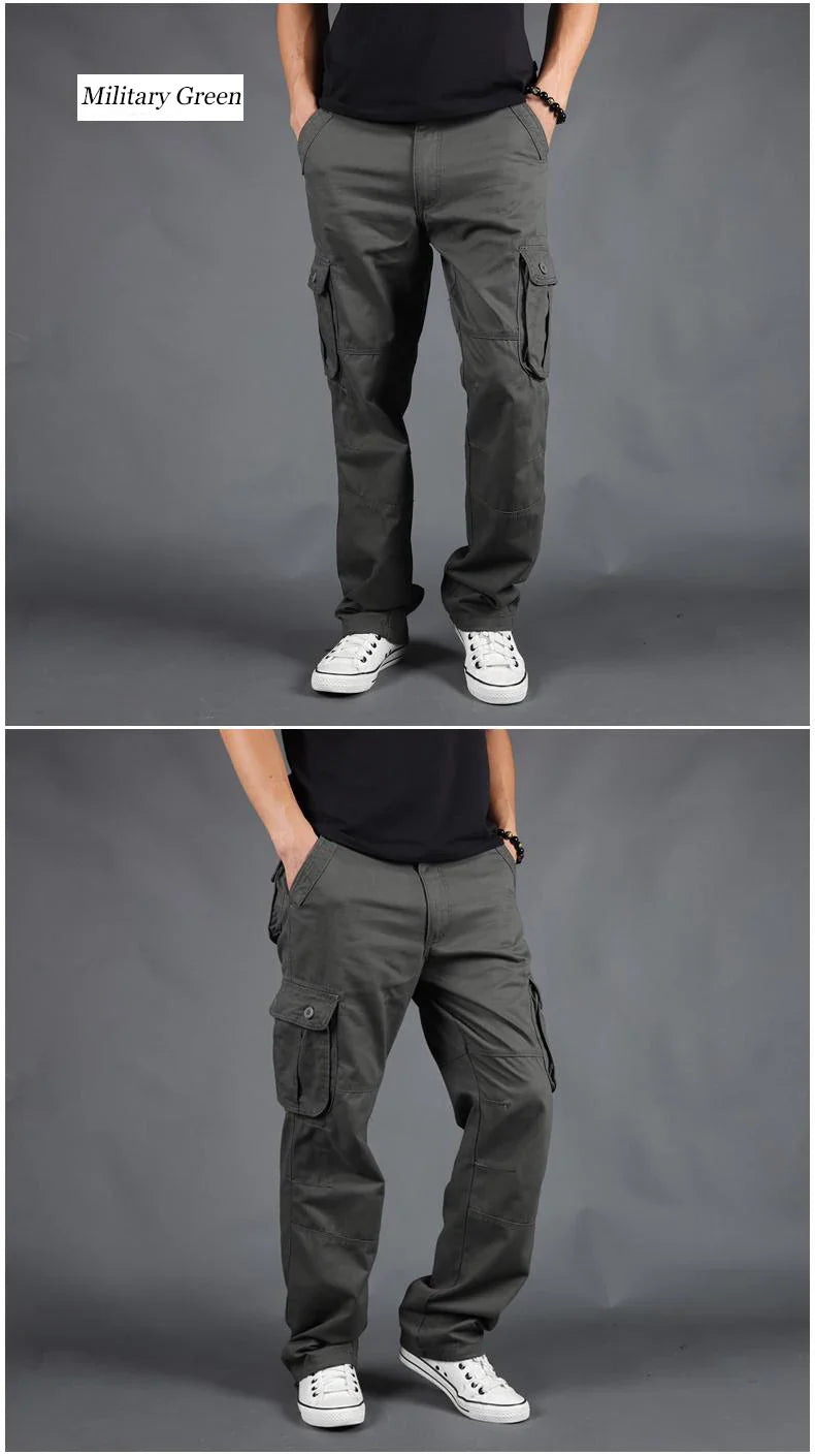 Men's Pants Large Size Multi-pocket Loose Overalls Outdoor Sports Training Jogging Casual Pants Loose And Comfortable