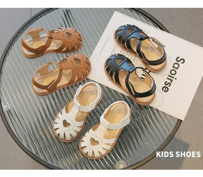 Children Summer Sandals Girls Roman Style Beach Shoes Baby Girls Hook Loop Flats Kids Gladiator Sandals Size 21-30