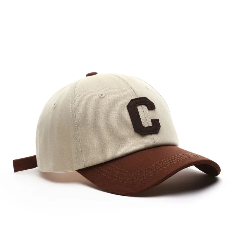 Unisex Cotton Baseball Cap For Women And Men Casual Snapback Hat Fashion Letter C Patch Hat Summer Sun Visors Caps