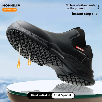 Fashion Comfort Soft Soled Waterproof Shoes Chef Shoes Four Seasons Anti Slip Oil Resistant Business Casual   Work EVA Shoes