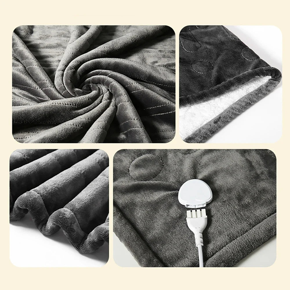 Flannel Electric Heated Blanket Bed Warmer Soft Nap Throw with 9 Heating Levels &12 Hours auto-Off 5S Fast Heat Up Washable