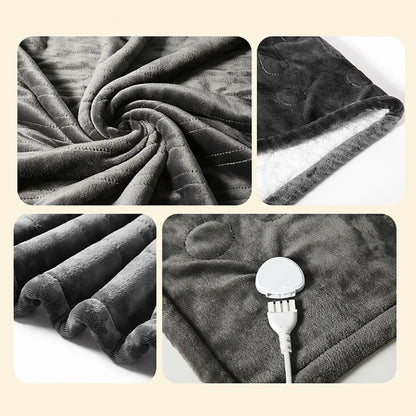 Flannel Electric Heated Blanket Bed Warmer Soft Nap Throw with 9 Heating Levels &12 Hours auto-Off 5S Fast Heat Up Washable