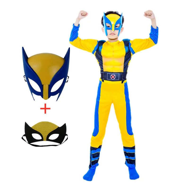 New Boys Girls Superhero Costume Movie Characters Cosplay Jumpsuit with Halloween Mask Party Cosplay Outfit for Holiday Dress Up