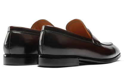 Mens Penny Loafers Elegant Wedding Party Full Grain Leather Casual Dress Shoes Brown Black Business Formal Shoes Moccasins