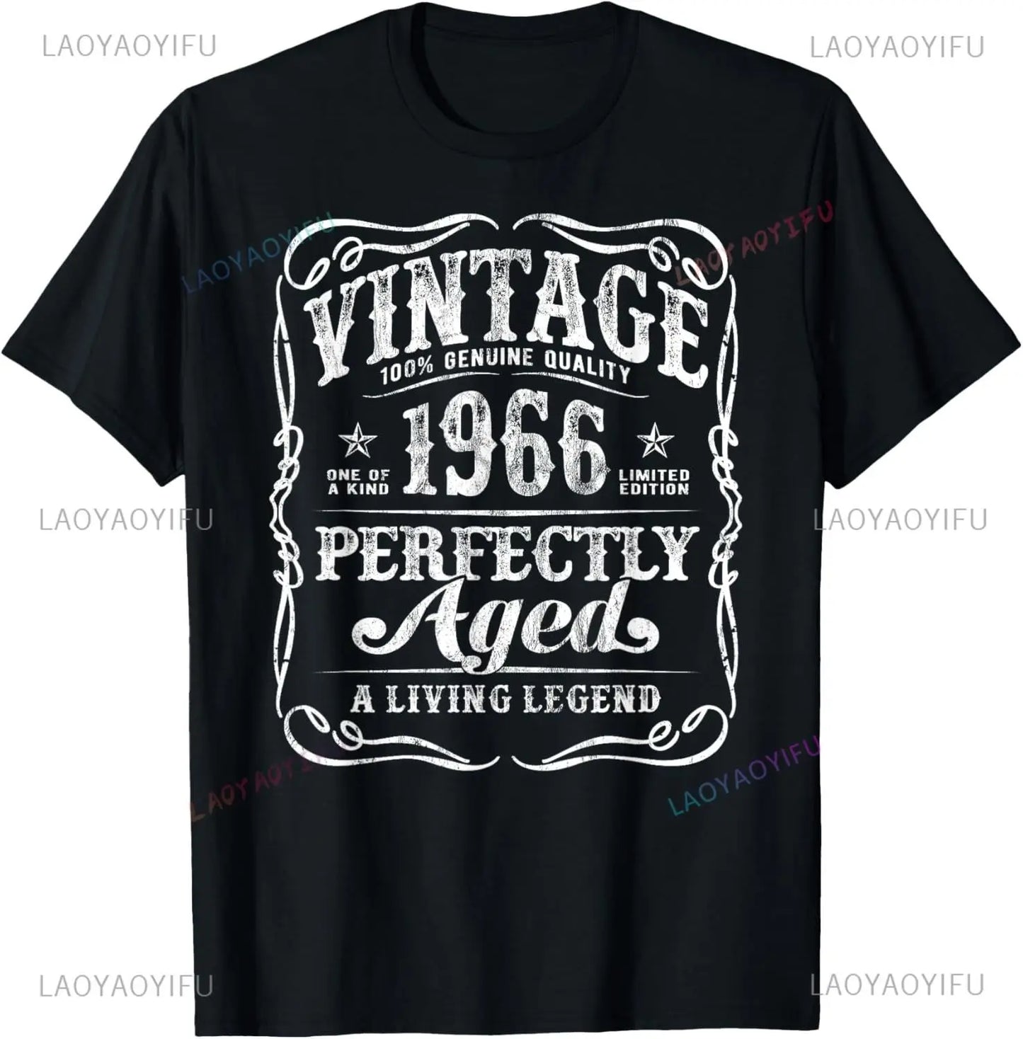 Vintage Legend Born in 1966 59th Birthday Tee 59 Years Old T-Shirt Custom Printed Graphic T Shirts Mens Clothing Ropa Hombre