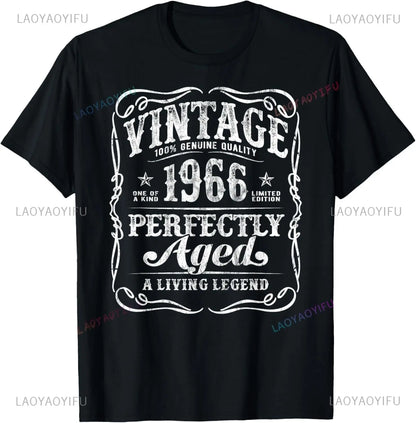 Vintage Legend Born in 1966 59th Birthday Tee 59 Years Old T-Shirt Custom Printed Graphic T Shirts Mens Clothing Ropa Hombre