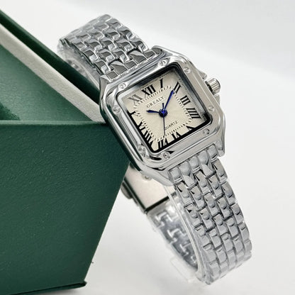2026 Fashion Women Watch Calendar Stainless Steel Luxury Ladies Quartz Watches Business Female Clock (Without Box）