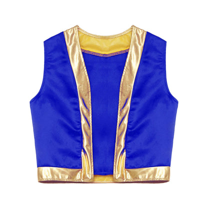Boys Arabian Costume Arabian Prince Cosplay Dress Up Vest Waistcoat Harem Pants Suit for Halloween Carnival Stage Performance