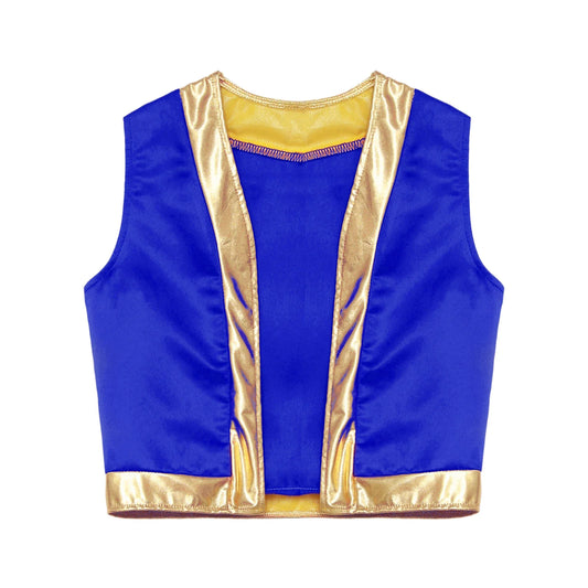 Boys Arabian Costume Arabian Prince Cosplay Dress Up Vest Waistcoat Harem Pants Suit for Halloween Carnival Stage Performance