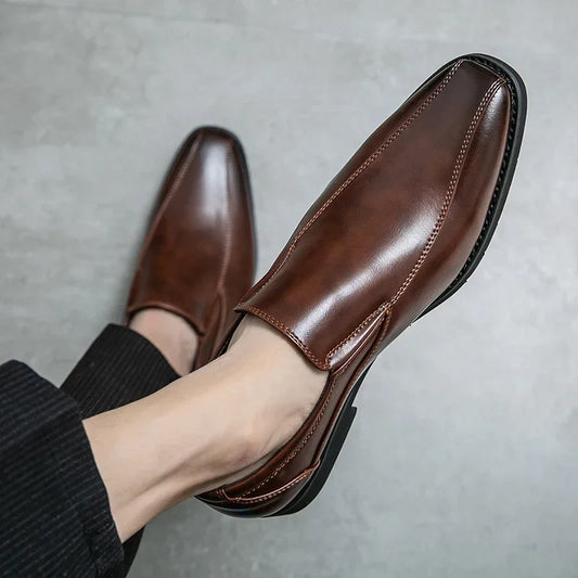 Casual Business Leather Shoes Men Loafers Formal Wedding Shoes Leisure Party Office Flats Men's Social Dress Moccasins