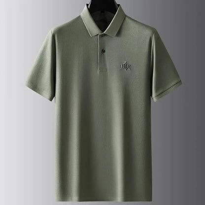 Designer brand 100%cotton short sleeve polo shirt summer trend letter embossed lapel top casual golf T-shirt business men's wear
