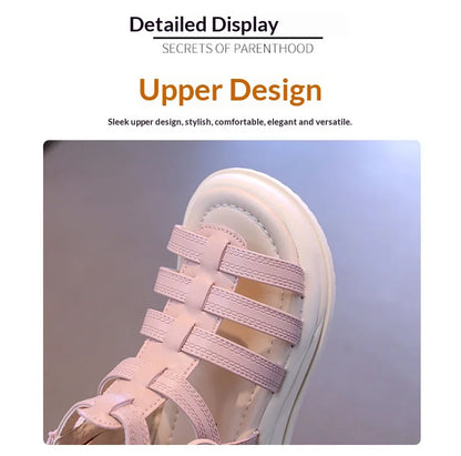 2026 Fashion Kids Sandals Children's Design Hollow-out Multicolor Sport Sandals Soft Flat Strappy Sandals Girls Cute Beach Shoes