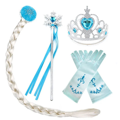 Anna Elsa Costume Children Princess Dress for Girls Kids Cosplay Snow White Christmas Carnival Party Disguise Outfit