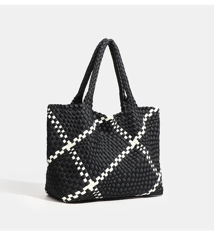 Large size women's tote bag Women's fashion bags 2024 Hot product Neoprene material women's hand-woven bag Large volume Tote bag