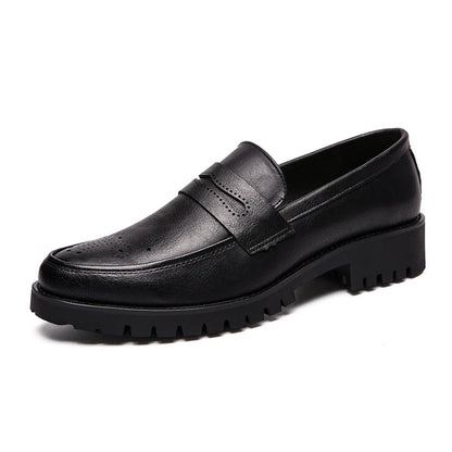 2022 Luxury Brand Penny Loafers men Casual shoes Slip on Leather Dress shoes big size 38-46 Brogue Carving loafer Driving party