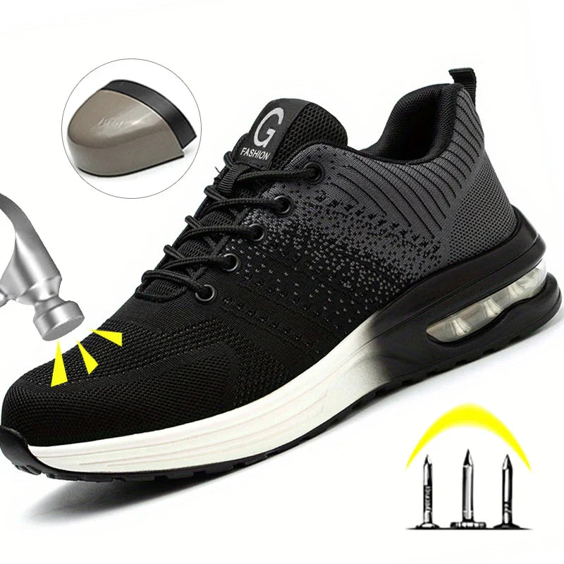 Anti Smash Protective Work Shoes Men Women Anti-puncture Indestructible Shoes Air Cushion Work Shoes Steel Toe Safety Shoes Man