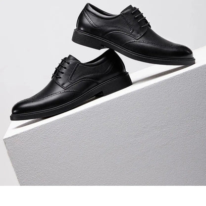 Golden Camel Men's Derby Shoes 2026 Business Casual Soft Sole Leather Shoes Brand Design Soft Soles Non-slip Velvet Warm Loafers