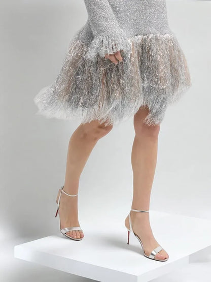 Novas sandálias de salto fino nude sexy de peça única com salto alto, com temperamento feminino, sapatos de salto alto confortáveis para mulheres francesas