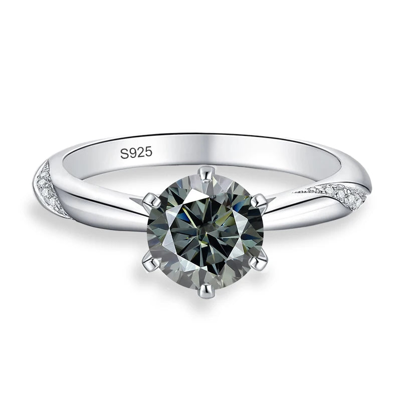 0.5ct 1ct 2ct Blue Pink Grey Moissanite Rings Gifts for Women 925 Sterling Silver Wedding Band Women's Ring Woman Rings