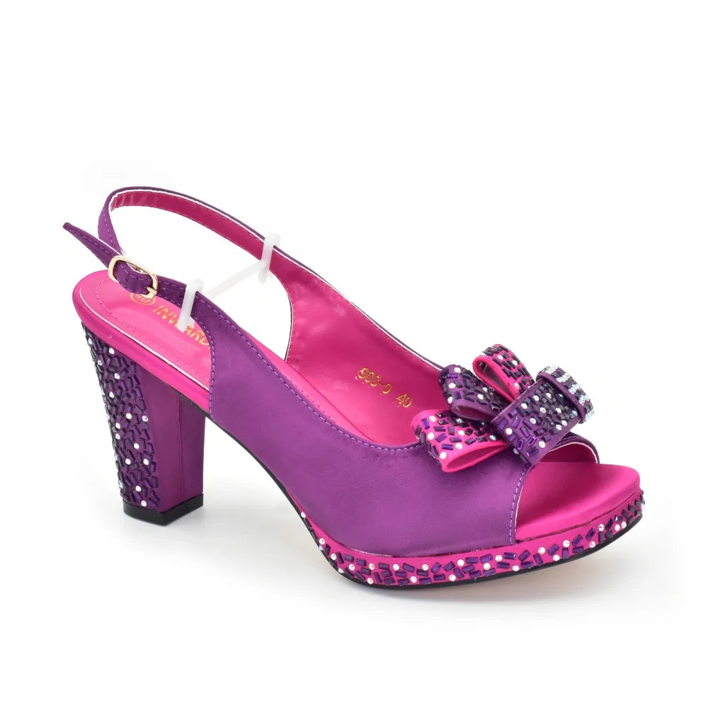 Luxury Shoe and Bag Set for Party in Women Italian Wedding Matching Shoes and Bag Decorated with Rhinestone Bride Shoes Designer