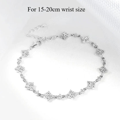Full Diamond Moissanite Bracelets for Women Sparkling Girls Luxury Chains 100% 925 Sterling Silver Jewelry Plated 14K