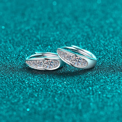 Full D Color Moisanite Earrings 925 Sterling Silver Lab Diamond Sparking Hoop Earrings Wedding Party Earring Fine Jewelry