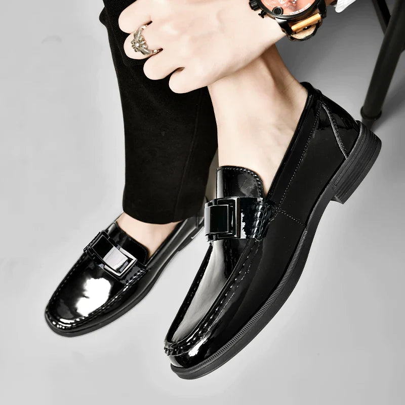 Patent Leather Loafers Men Casual Shoes For Gentleman Loafer Formal Shoes Instappers Heren Big Size 47 48